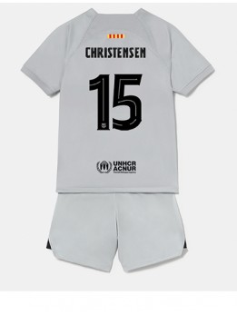Barcelona Andreas Christensen #15 Ausweichtrikot für Kinder 2022-23 Kurzarm (+ Kurze Hosen)